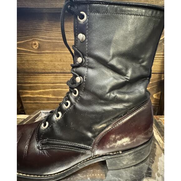 Laredo Vintage Untilitarian 2 Tone Boots Witchy 90s Grunge Made In USA Heritage - Picture 5 of 14